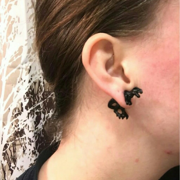 New Design 2 Pcs Punk Cool Dinosaur T-rex Earring - Picture 6 of 9